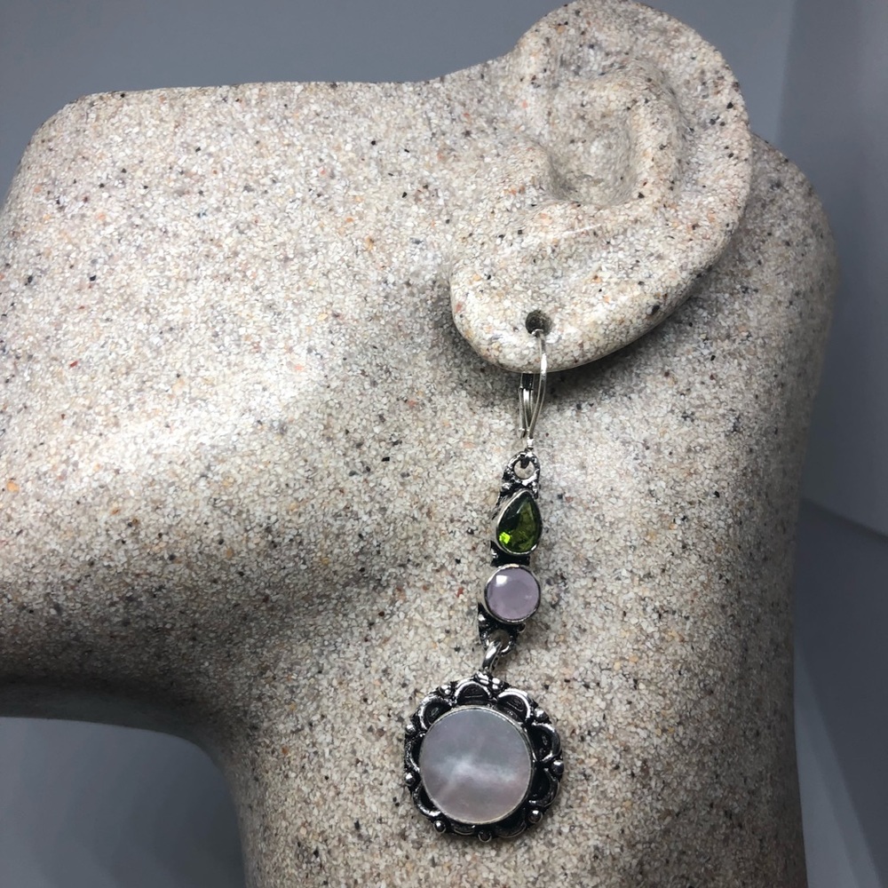 Vintage Mother of Pearl Sterling Silver Earrings